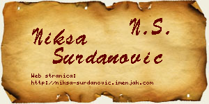 Nikša Surdanović vizit kartica